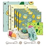 Bienenwachstücher wachstücher, 8er Set – Bio Wickeltücher aus Bienenwachs Umweltfreundlich Bienenwachstuch Wachstücher groß Beeswax wrap Wiederverwendbar bienenwachsbeutel für brot