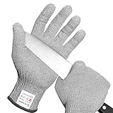 Schwer LEVEL A9/F Schnittschutzhandschuhe, ultimativer Schnittschutz nach den höchsten US-amerikanischen und europäischen Standards, PFAS-frei, zum Schneiden von Fleisch, Austernschütten(grau,L)