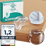 SafeMate® (6Stk.) Baby Eckenschutz - Mühelos anzubringen und rückstandslos Wieder entfernbar - transparent & selbstklebend Tisch Kantenschutz - Ecken- & Kantenschutz für mehr Kinder Sicherheit