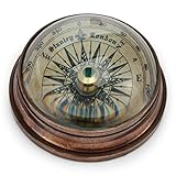 NKlaus Kompass Maritim mit Domglas aus Messing antik 6cm Peilkompass Richtungsanzeiger 11657