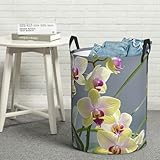 Wäschekorb, wasserdicht, mit Griffen, bunte Orchideen, Blumen, Wäschekorb, faltbar, schmutzige Kleidung, Aufbewahrung, Organisation für Badezimmer, Schlafzimmer