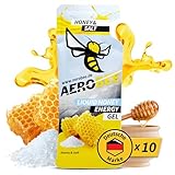 AEROBEE Energy Liquid Gel - Honey & Salt 10x26g [100% Natürliches Energie Gel aus Honig] richtig leckeres Sportgel für den Ausdauersport, Energy Gel Laufen, Power Gel Sport, Kohlenhydrate Gel