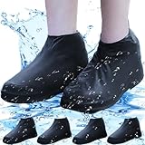 Ahigh Schuhüberzieher wasserdicht,[3 Paare]Zügeregenschutz schuhe für Männer und Frauen,Einweg/Mehrweg Latex-überschuhe mit rutschfesten wasserdicht für Regen,Schneetag,Wüstenstrand,Schlammige Straßen