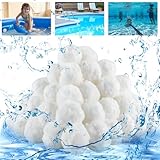 Beihre Filterbälle Pool, 1300g Filterballs für Sandfilteranlagen Ersetzen 46kg Filtersand Geeignet für Pool Filter Schwimmbad Filteranlagen, Aquarium und Poolreinigung