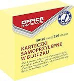 OFFICER PRODUCTS Mini-Selbstklebend Haftnotizen Gelb Basic/ 50 x mm/ 1 x 250 Blatt/Klebezettel Notes Würfel Haftnotizzettel Sticky Memo Notizblöcke Quadratisch für Büro Schule, 14048211-06