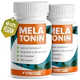 Melatonin 2x365 Tabletten - 0,5 mg bioaktives Melatonin pro Tag (1/2 Tablette)- optimal hochdosiert - laborgeprüft mit Zertifikat - Made in Germany - 100% vegan