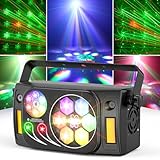 60W RGBW Disco Partylicht LED Discokugel, 6 In 1 Bühnenlicht mit Fernbedienung DMX512 Automatikmodus, Disco Licht Partylicht für Party Club Bar Zuhause Weihnachten Halloween Geburtstag