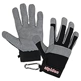 ALPIDEX Klettersteighandschuhe Unisex Fullfinger Handschuhe Kletterhandschuhe Full Finger Gloves Via Ferrata alle Finger geschlossen, Größe:L, Farbe:Wild Black