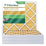 FilterBuy 24 x 24 x 2 Luftfilter MERV 11, plissierter HVAC AC Ofenfilter (4er-Pack, Gold)