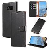 KKEIKO Hülle Kompatibel mit Samsung S7 Edge, Magnet Klappbar Handyhülle mit Kartenfach, PU Leder Stoßfest Schutzhülle für Samsung Galaxy S7 Edge, Schwarz