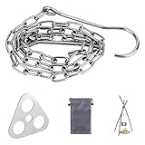 Dreibein für Feuerschale, Dreibein Grill Edelstahl Feuerstelle Für Schwenkgrill Zubehör, Dreibein Ring mit Kette und Haken, für Feuerstelle, Kochkesse