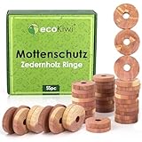 ecoKiwi Zedernholz Mottenschutz für Kleiderschrank - 55er Pack - Natürlich & Nachhaltig Kleidermotten Bekämpfen - Mottenschutz für Kleidung - Zedernholz Mottenschutz mit Schleifpapier