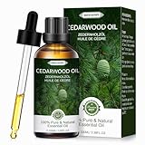 Migcaput Zedernholz Ätherisches Öl 100ml, 100% Naturrein Zedernholzöl für Diffuser, Aromatherapie, Entspannung, Besseren Schlaf, Hautpflege, DIY-Parfüm, Kerzenherstellung