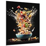 DARO Design - witziges Küchen-Bild auf 6mm HDF 30x20 cm Obstsalat - Wand-Deko Bilder Lustiges Geschenk