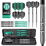 Harrows NX Elite 90% Tungsten Steel Tip Darts Set | 21 g bis 26 g alle Gewichte verfügbar | Riesiges 17-teiliges Bundle mit Supergrip Shafts, Quantum Flights & Reiseetui (25g)