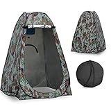 CLIPOP Pop-Up-Toilettenzelt, tragbares Dusch-Sichtschutzzelt, wasserdicht, UV-Wechselzelt, für Strand, Angeln, Wandern, Baden, Outdoor, mit Tragetasche (150 x 150 x 190 cm, Tarnfarbe)