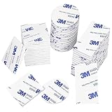 70 Stück Klebepads Doppelseitig Extra Stark, Doppelseitiges Schaumstoff Pads, Weiß Selbstklebendes Klebeband, Inklusive Quadratisch Rund und Rechteckig, für Wände Boden, Türen, Kunststoffe