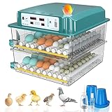 TDUAOLGX Brutautomat Vollautomatisch, Brutmaschine Vollautomatisch Hühner, 120 Eierinkubator mit Temperaturregelung und Feuchteüberwachung, Hofinkubator mit Eierlampe für Hühnereier und Wachteleier