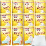 Dr. Oetker Vanillin Zucker aromatisch zum Backen und verfeinern von Süßspeisen 12er Pack (12x40g Packung 5er) + usy Block