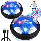 Diealles Shine Air Power Fußball, 2 Stück LED Wiederaufladbar Indoor Fussball, Air Fussball Schwebender Luftkissen Ball Kinder, Hoover Ball Indoor für Geschenke Jungen