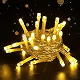 cshare LED Lichterkette, 3M/9,8Ft 30er LED mit Timer (6 Stunden AN | 18 Stunden AUS) wird mit Batterie betrieben für Zimmer,Terrasse,Halloween,Weihnachten,Innen/Außen Dekoration| warmweiß