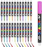 UHETLET 24 Farben Acrylstifte Keramik Bemalen set Porzellanstifte Spülmaschinenfest Keramikstifte Glasmalstifte Glasstifte Pinselstift Wasserfester Keramik stifte Bemalen für Glas Stein Tassen