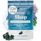 Melatonin Gummies für einen guten Schlaf – Zuckerfrei Vegan Erwachsene und Melatonin Kinder Sleep Gummies für Reduziert Schlaflosigkeit - Melatonin + Vitamin B6 + Magnesium + Passionsblume 60u