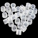 Tattoo Ink Caps Cups - SOTICA 300PCS #14 Mittlere Kunststoff Tattoo Tintenbecher Microblading Makeup Tattoo Pigment Tintenkappen mit Basis Weiß für Tattoo Ink Tattoo Supplies