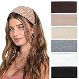 Stirnbänder Damen Elastische Breite Haarband Boho Weiche Stirnband Sport Yoga Mode Haarschmuck 6 Stück