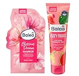 Balea 2er-Set Haarpflege: Haarkur BLOSSOM DREAM Haarmaske mit Kirschblüten-Extrakt & Seidenprotein für Geschmeidigkeit & Glanz (20 ml) + Locken Crunch Gel FIZZY FRUITS fruchtige Pflege (100 ml), 120ml