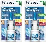 tetesept Meerwasser Nasen Spray – Nasenspray zur Reinigung der verstopften & natürlichen Befeuchtung trockener Nasenschleimhäute – Nasenpflegespray bei Erkältung - 1 x 20 ml (2er Pack)