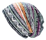 dy_mode Weiche Damen Beanie Mütze in Paisley Elefanten Muster Sommermütze Frühlingsmütze - A250 (DE/NL/SE/PL, Numerisch, 58, 60, A250-Bunt)