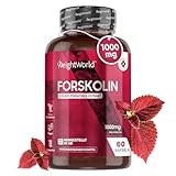 Forskolin Kapseln - 1000mg Coleus Forskohlii Extrakt - 60 Kapseln - Für Veganer & Vegetarier geeignet - Buntnessel Extrakt - Indische Brennnessel - Natürliche & hochwertige Zutaten - Von WeightWorld