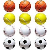 KONAMO Mini Sportbälle, Xiuyer 12pcs Schaumstoffbälle Schwammball Kit Antistressbälle Soft Bälle für Kinder Tennisbälle Tischfußball Kickerbälle Softball für Erwachsene Übungs Haustiere Training Büro