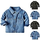 XINYUNZU Jungen Jeansjacke Allwetterjacke Kinder Jeans Jacke mit Taschen Retro Übergangsjacke Kinderjacken Outdoor Jacken für 1-5 Jahre Alt Outlet Angebote Hellblau 2 Jahre