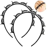 Bangs Hairstyle Hairpin, 2 PCS Frisurenhilfe Haarreif mit Klammern, Haarnadeln Friseurbedarf, Stirnband Haarhalter Haarschmuck Haarband,Haarband mit Clips, Twist Clip Stirnband