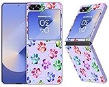 GlamCase Hartschalen-Schutzhülle für Samsung Galaxy Flip 6, Samsung Galaxy Flip 6, Lavendelfarben, Motiv: Hundepfote, wasserfarben, langlebig, Lavendel, stoßfest, Schutzhülle für Samsung Flip 6