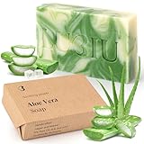 lubiu Aloe Vera Seife Stück - 100g Naturseife Männer Frauen Kinder für Befeuchtete Haut - Handseife Fest Duschseife & Gesichtsseife - Handgemachte Seife Fest