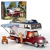 FUNWHOLE Beleuchtung Camper-Van Baukasten - Der Camper Fahrzeuge Baukasten 1741 PCS für Jugendliche und Erwachsene mit LED Beleuchtung Bausatz