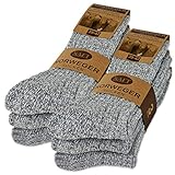 6 Paar Norweger Socken mit Wolle Damen & Herren Wintersocken Schwarz Grau Anthrazit 10500 (Grau 43-46)