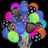 50 Stück Neon Luftballons, Ballons Schwarzlicht, Neon Party Deko, Fluoreszierende Deko, Latex Ballons für Geburtstag Hochzeit Bogen Thema Partyzubehör