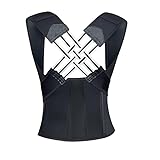 AAFGVC Haltungskorrektur Damen – Rückenstütze gegen Rundrücken & Handy-Nacken, unsichtbarer Haltungstrainer für Erwachsene (Schwarz,M)