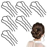 DOPENSPI 6 Stück Haarkamm zum Stecken, Vintage Haar Steckkamm Haarklammer Metall Gabel Clip U Förmige Einsteckkamm Haarseitenkämme Haarkämme Haarschmuck Zähne Updo Bun Haar Pin für Frauen Mädchen