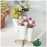 Schmiedeeiserner Blumenständer mit 4 Eimern, robustes Floristenregal für frische Blumen, dekoratives Blumenregal für Gartenpartys und Veranstaltungen