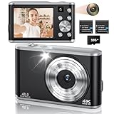 Digitalkamera 4K 48MP Dual-Kamera Fotokamera AutoFocus Fotoapparat Digitalkamera mit 32GB Karte 16X Digitalzoom Einfache Tragbare Vlogging Kamera Stilvoll Digital Kamera for Kinder Erwachsene Anfänger