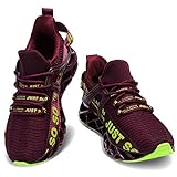 Damen Road Running Sneakers Fashion Sport Workout Gym Jogging Wanderschuhe,C2 Wine Red,39