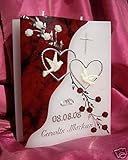 Hochzeitskerze Welle 200/150/40 mm inkl. Zubehör für selbstbeschriften VH-05