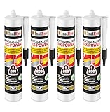 Isolbau Montagekleber Fix-Power - 4 x 480 g Styroporleber, Kraftkleber, Alleskleber, Baukleber für Innen- & Außenbereich - 200 kg / 10 cm - Weiß