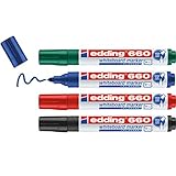 edding 660 Whiteboardmarker Set - bunte Farben - 4 Whiteboard Stifte - Rundspitze 1,5-3 mm - Boardmarker abwischbar - für Whiteboard, Flipchart, Magnettafel, Memoboard - Sketchnotes - nachfüllbar