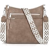 LUROON Umhängetasche Damen Mittelgroß, Leicht Leder Handtasche Damen Kleine mit Vielen Fächern Crossbody Bags Damenhandtasche mit Verstellbar Breitem Schultergurt